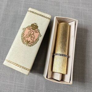 Vintage 1950s REVLON Van Cleef Futurama Striped w Rhinestones Lipstick Case